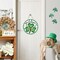 Welcome St. Patrick's Day Clover Front Door Sign, Shamrock Farmhouse Wood Door Hanger Outdoor Outside Porch Decor, Spring Irish Gold Coins Wooden Wreath Indoor Wall Hanging Decoration